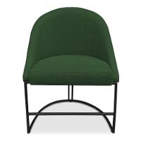 Kit 08 Cadeiras Poltrona De Jantar Bela Suede Verde Base Metálica Industrial Preto - Pallazio