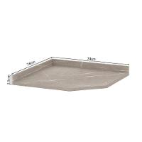 Tampo Para Balcão Canto Diagonal 74cm Premium Luciane Móveis Quartzo Beige - 2
