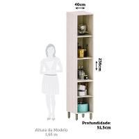 Paneleiro De Cozinha 40cm 2 Portas 4 Prateleiras Art Luciane Pátina-cinza Cristal - 2