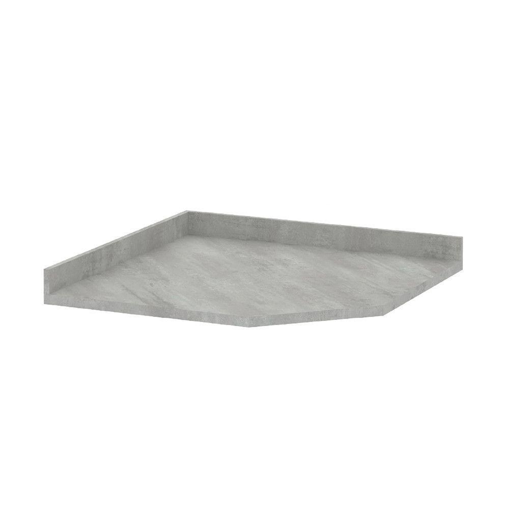 Tampo Para Balcão Canto Diagonal 74cm Premium Luciane Móveis Concreto - 1