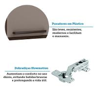 Armário Aéreo 120cm 2 Portas Com Nicho Inferior Luna Luciane Nogueira Dourado-cinammon