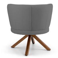 Kit 02 Poltronas Decorativas Melissa Base Giromad Giratória C-416 Linho Cinza Escuro - Domi - 6