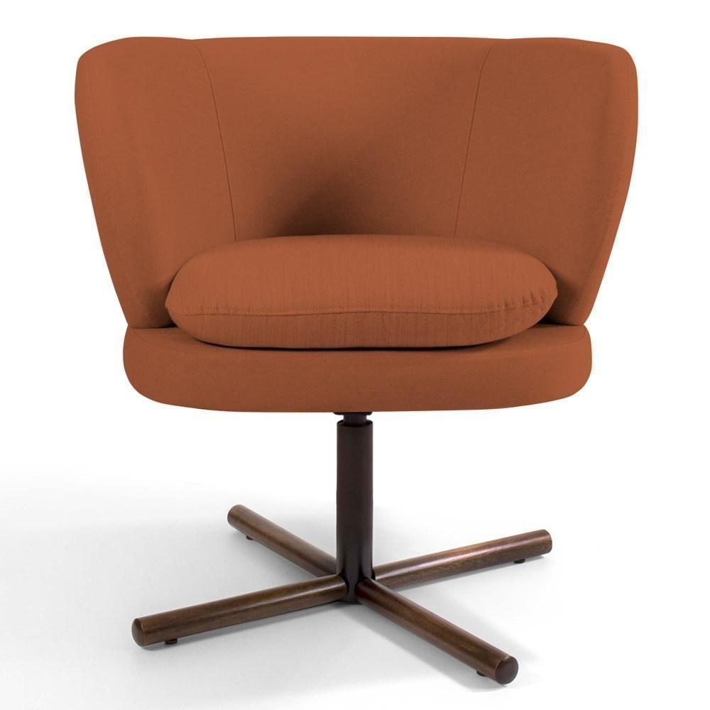 Kit 2 Poltronas Decorativas Melissa Base Xis Giratória Veludo C-262 Telha - Domi - 3