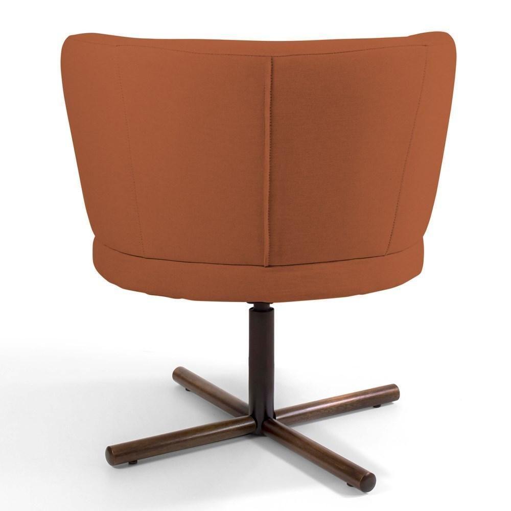 Kit 2 Poltronas Decorativas Melissa Base Xis Giratória Veludo C-262 Telha - Domi - 6