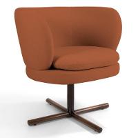 Kit 2 Poltronas Decorativas Melissa Base Xis Giratória Veludo C-262 Telha - Domi - 2