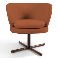 Kit 2 Poltronas Decorativas Melissa Base Xis Giratória Veludo C-262 Telha - Domi - 3