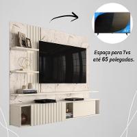 Painel Bancada Suspensa Com Led 3 Portas Atena - Calacata Off White - 2