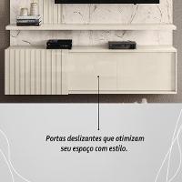 Painel Bancada Suspensa Com Led 3 Portas Atena - Calacata Off White - 3