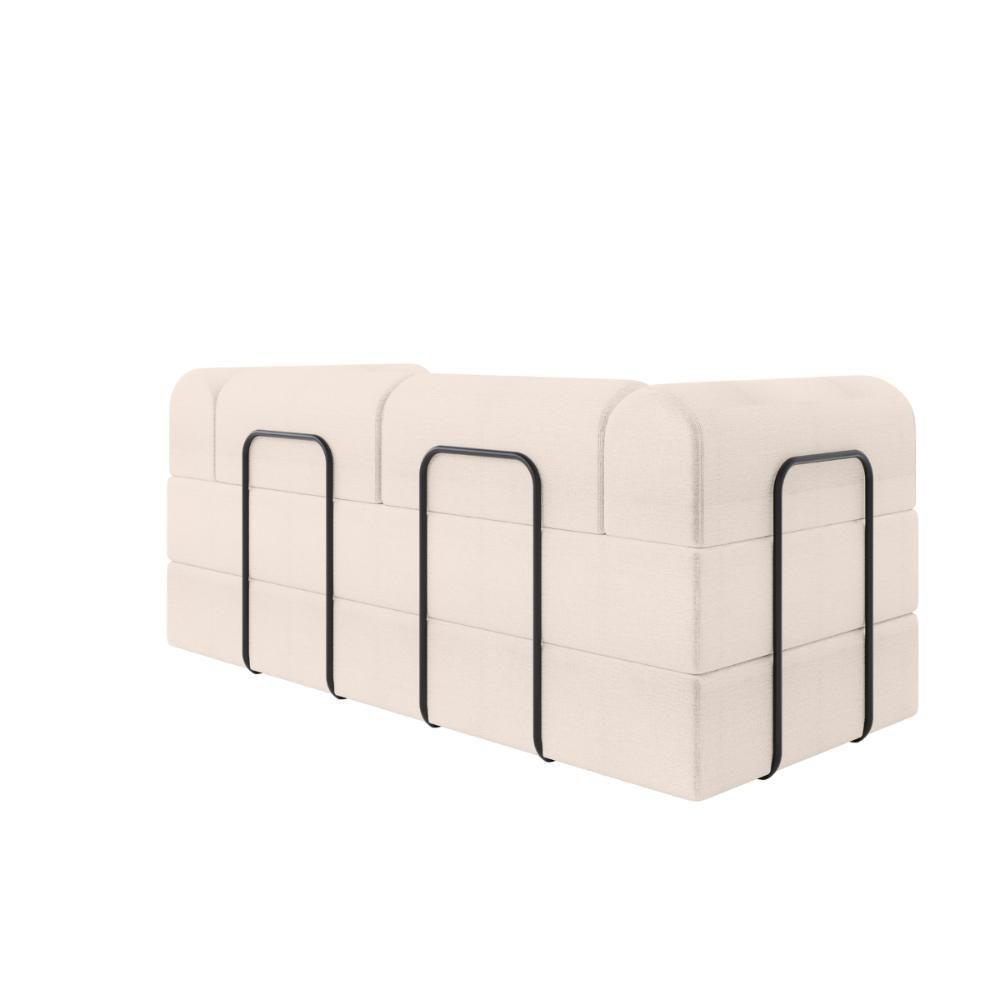 Sofá 2 Lugares Estofado D-plus 160 Cm Monaco - Linho Bege Linho Bege - 7