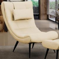 Poltrona Decorativa Para Sala De Estar Com Almofada E Pés Palito Lord Veludo Luxo Off White - Ibiza - 5