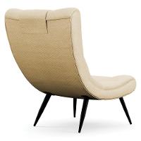 Poltrona Decorativa Para Sala De Estar Com Almofada E Pés Palito Lord Veludo Luxo Off White - Ibiza - 7