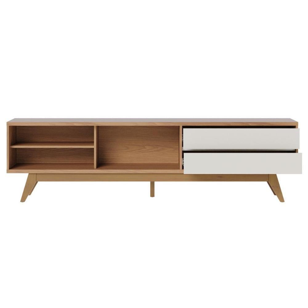 Rack Bancada 1 Portas 2 Gavetas Veneza - Freijó Off White Matte - 3