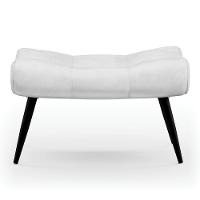 Kit Poltrona E Puff Para Sala De Estar Com Almofada E Pés Palito Lord Sintético Branco - Ibiza - 8