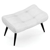 Kit Poltrona E Puff Para Sala De Estar Com Almofada E Pés Palito Lord Sintético Branco - Ibiza - 10