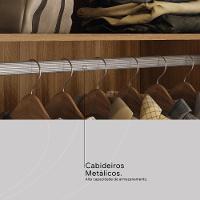 Guarda Roupa Casal 4 Portas Com Espelho E 4 Gavetas Florida - Amêndola Touch Off White - 7