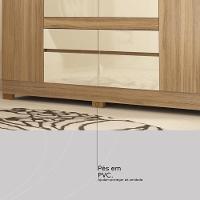 Guarda Roupa Casal 4 Portas Com Espelho E 4 Gavetas Florida - Amêndola Touch Off White - 8