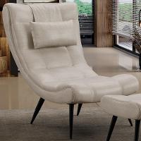 Kit 2 Poltronas Decorativas Sala De Estar Com Almofada E Pés Palito Lord Facto Dunas Pérola - Ibiza - 2