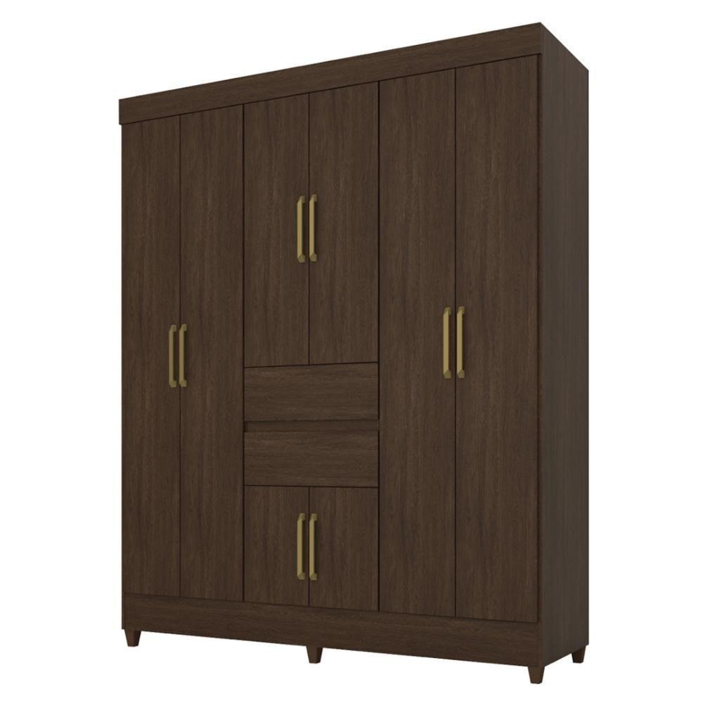 Guarda Roupa Casal 8 Portas E 2 Gavetas Paranaguá - Ébano Touch - 10