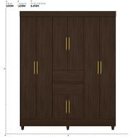 Guarda Roupa Casal 8 Portas E 2 Gavetas Paranaguá - Ébano Touch - 2