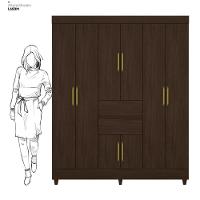 Guarda Roupa Casal 8 Portas E 2 Gavetas Paranaguá - Ébano Touch