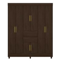 Guarda Roupa Casal 8 Portas E 2 Gavetas Paranaguá - Ébano Touch - 6