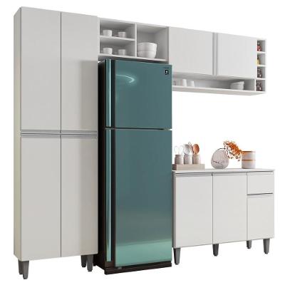 Cozinha Modulada Completa 230cm Com Balcão E Armário Aéreo Vanessa Branco - Ajl Móveis
