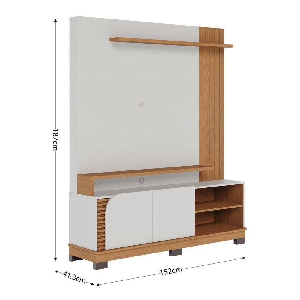 Home Theater 2 Portas Para Tv's Até 65" Jurerê - Freijó Off White Matte - 2