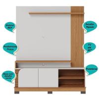 Home Theater 2 Portas Para Tv's Até 65" Jurerê - Freijó Off White Matte - 8