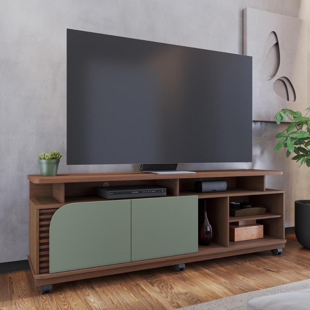 Rack Bancada 2 Portas Com Rodízio Jurerê 1.8 - Amêndoa-hortelã Amêndoa-hortelã - 1