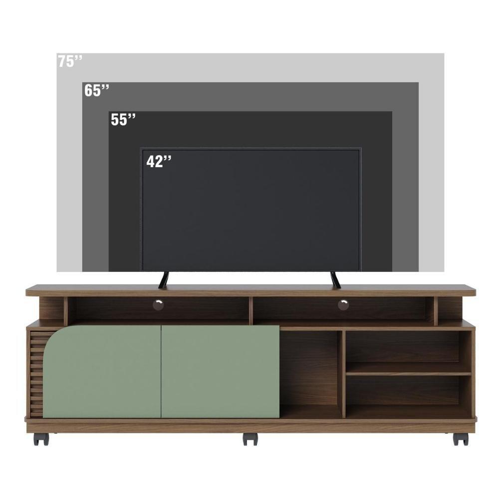 Rack Bancada 2 Portas Com Rodízio Jurerê 1.8 - Amêndoa-hortelã Amêndoa-hortelã - 4