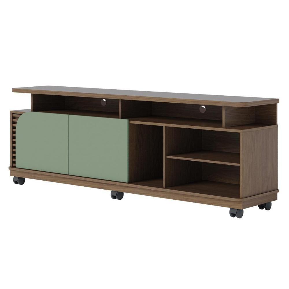 Rack Bancada 2 Portas Com Rodízio Jurerê 1.8 - Amêndoa-hortelã Amêndoa-hortelã - 9