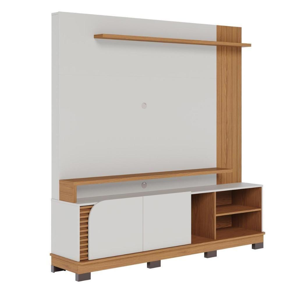 Home Theater 2 Portas Para Tv's Até 75" Jurerê - Freijó Off White Matte - 8