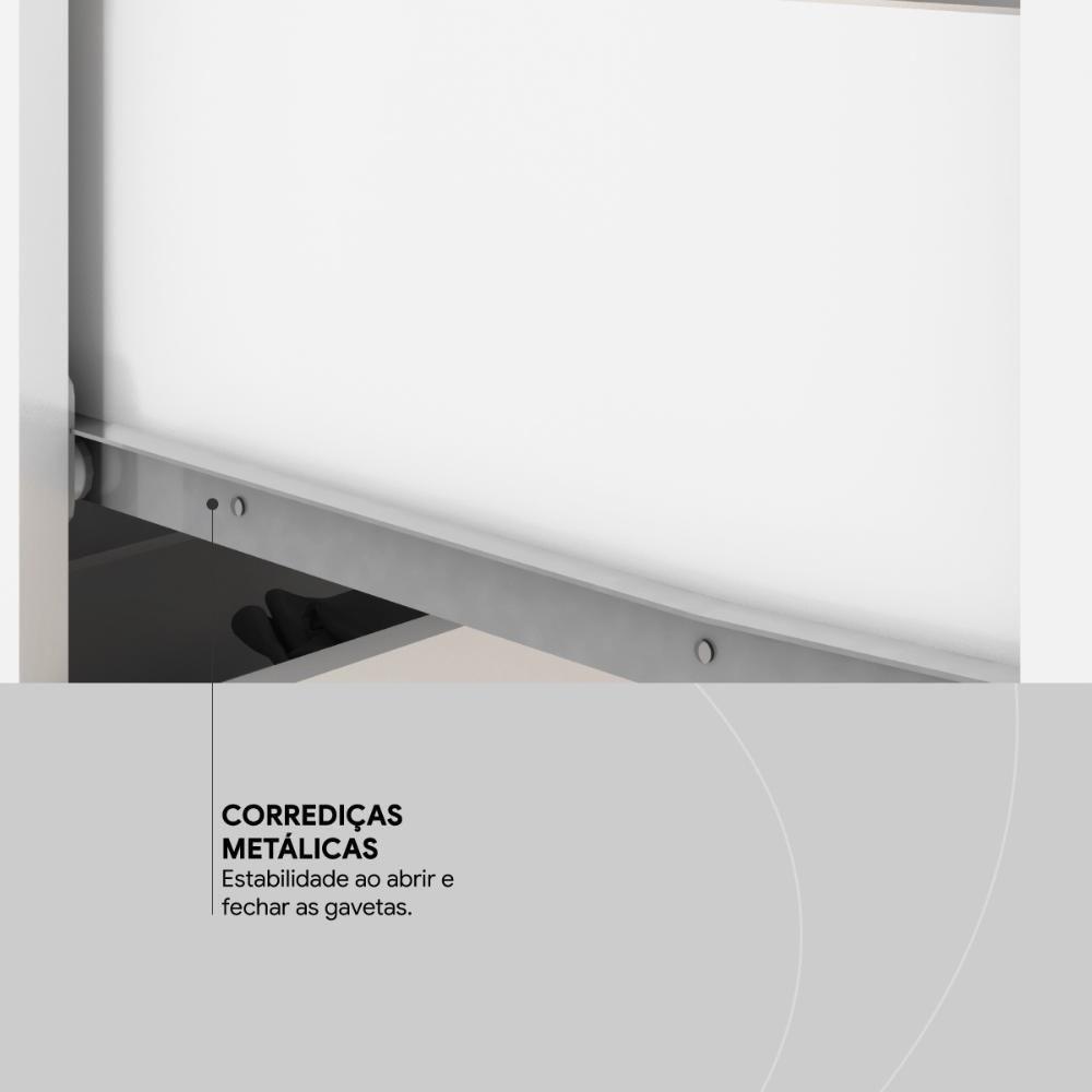 Guarda Roupa Solteiro 4 Portas E 2 Gavetas Almirante - Branco Rosa - 8