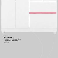 Guarda Roupa Solteiro 4 Portas E 2 Gavetas Almirante - Branco Rosa - 9