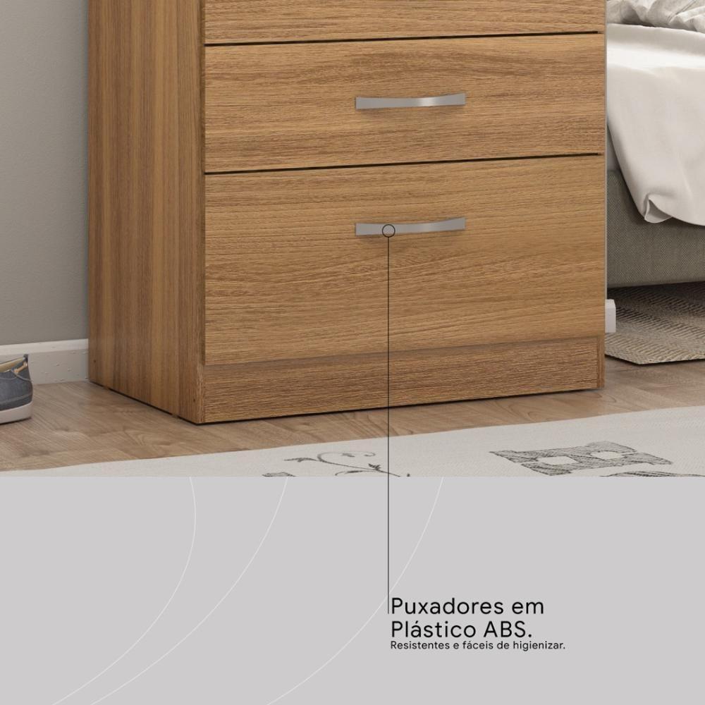 Kit Guarda Roupa Solteiro 6 Portas Flash Ii Cômoda Astral - Amêndola Touch Off White - 7