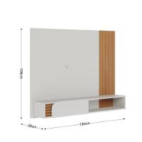 Painel Home Suspenso 1 Porta Tv's 60" Jurerê - Freijó Off White Matte - 2