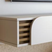 Painel Home Suspenso 1 Porta Tv's 60" Jurerê - Freijó Off White Matte - 3