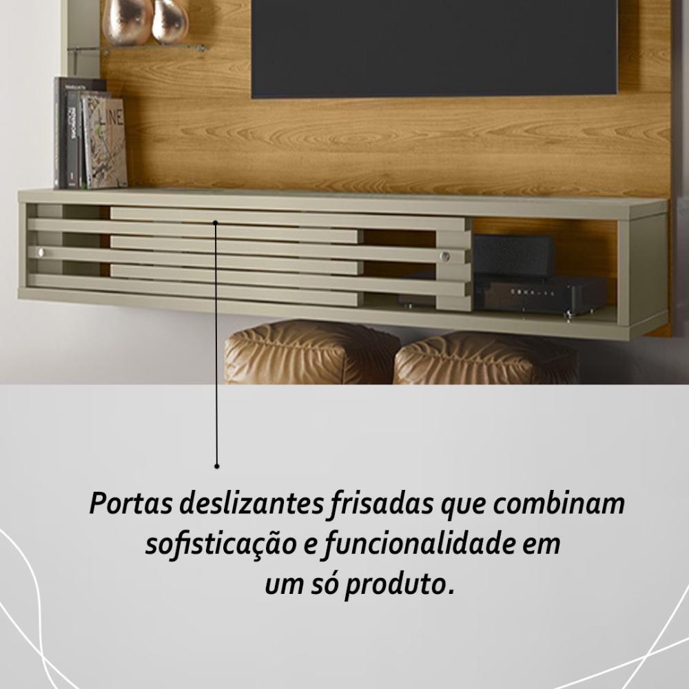 Painel Bancada Suspensa Com Led Tvs Até 50 Polegadas Frizz Select - Cumaru Opala - 2