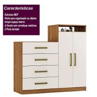 Cômoda 4 Gavetas 2 Portas 1 Nicho Aurea - Amendola Off White - 5