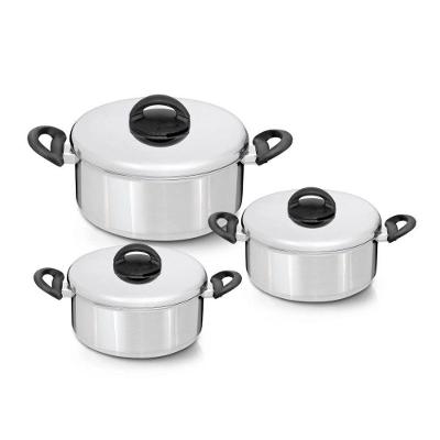 Jogo De Panelas Criativa 3 Peças Em Alumínio Polido Nigro