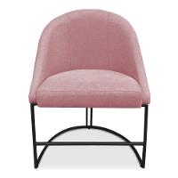 Kit 02 Cadeiras Poltrona De Jantar Bela Veludo Rosê Base Metálica Industrial Preto - Pallazio