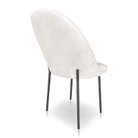 Kit 4 Cadeiras Poltrona De Jantar Ariel Suede Pés De Ferro Preto - Pallazio Cor Marrom Rato - 6