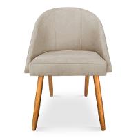 Cadeira De Jantar Bela Veludo Pés Palito Castanho - Pallazio Cor Rosê - 3