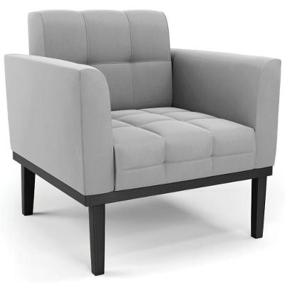 Poltrona Decorativa Ana Suede Preto Cinza Ibiza