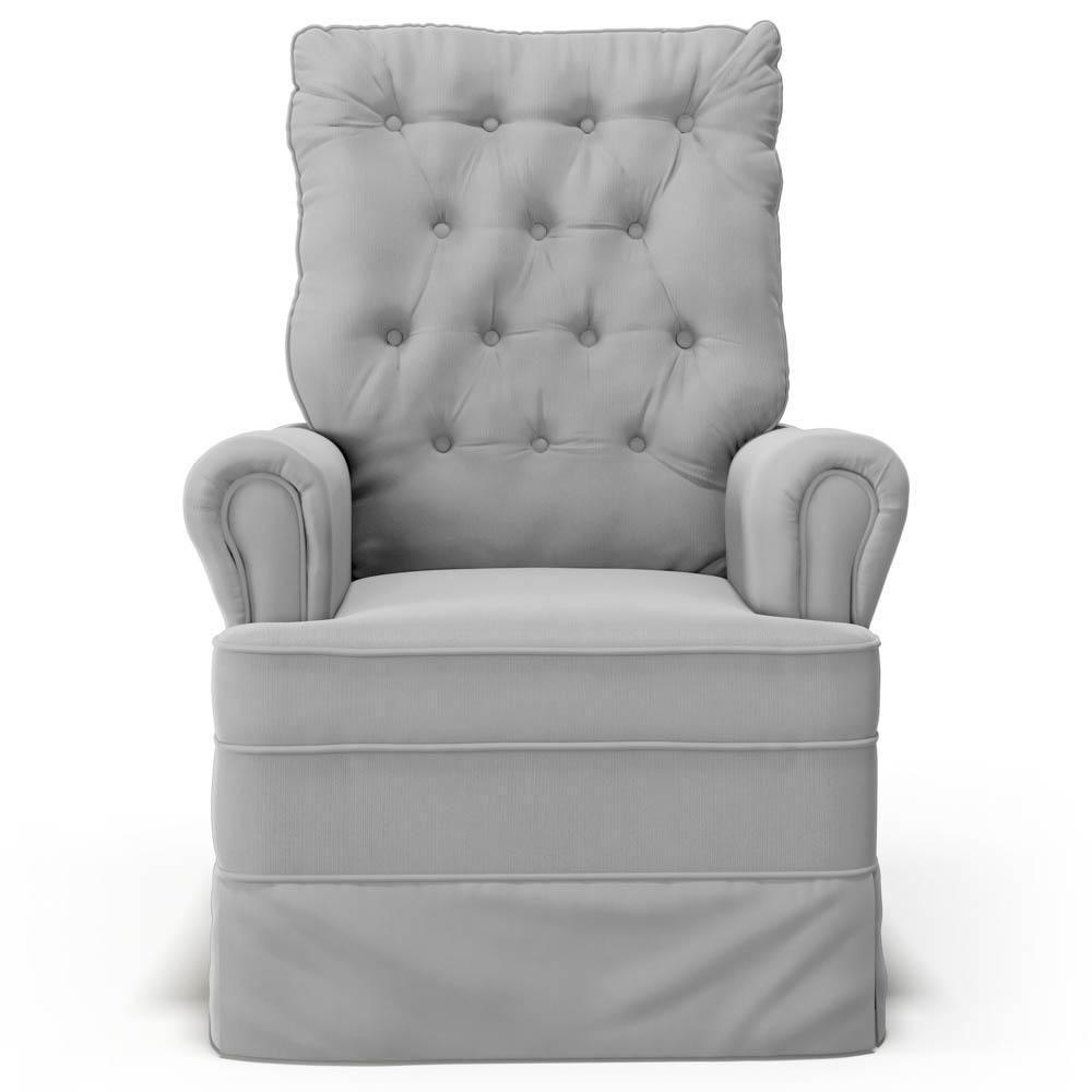 Kit 02 Poltronas De Amamentação E Descanso Com Balanço Laís G05 Veludo Cinza - Mpozenato - 7