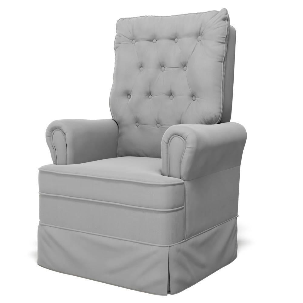 Kit 02 Poltronas De Amamentação E Descanso Com Balanço Laís G05 Veludo Cinza - Mpozenato - 8