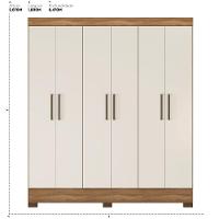 Guarda Roupa Casal 6 Portas E 2 Gavetas Dallas - Amêndola Touch Off White - 7