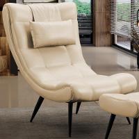 Poltrona Decorativa Para Sala De Estar Com Almofada E Pés Palito Lord Facto Bege - Ibiza - 2