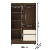 Guarda Roupa Solteiro 4 Portas 2 Gavetas Exemplar Plus - Imbuia Champanhe - 2