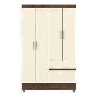 Guarda Roupa Solteiro 4 Portas 2 Gavetas Exemplar Plus - Imbuia Champanhe - 5